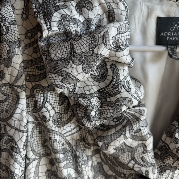 Adrianna Papell Patterned Floral Blazer Black and White Size 8 - Picture 6 of 10